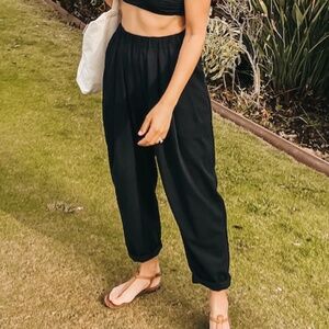 Na Nin Lena Pant Black Silk Canvas XS